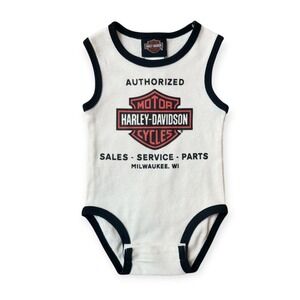Baby Harley Davidson Cycles Sleeveless Bodysuit Onesie 0-3m